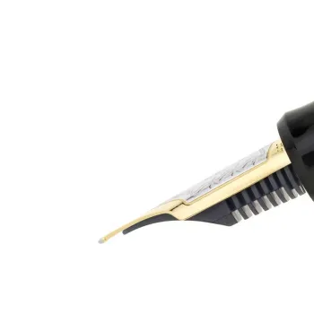 Pilot Custom Enju pagoda wood fountain pen nib side view