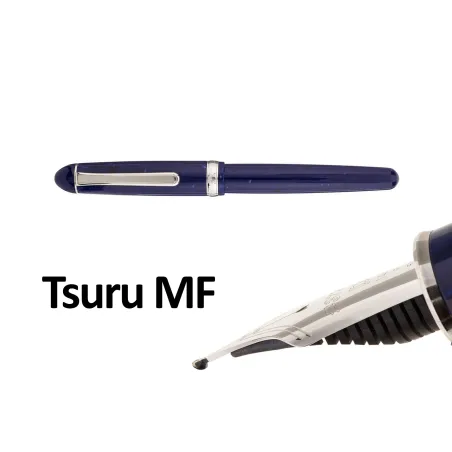 Platinum 3776 Century Midnight Ocean Tsuru Nibmeister RT Pluma Estilográfica de Celuloide