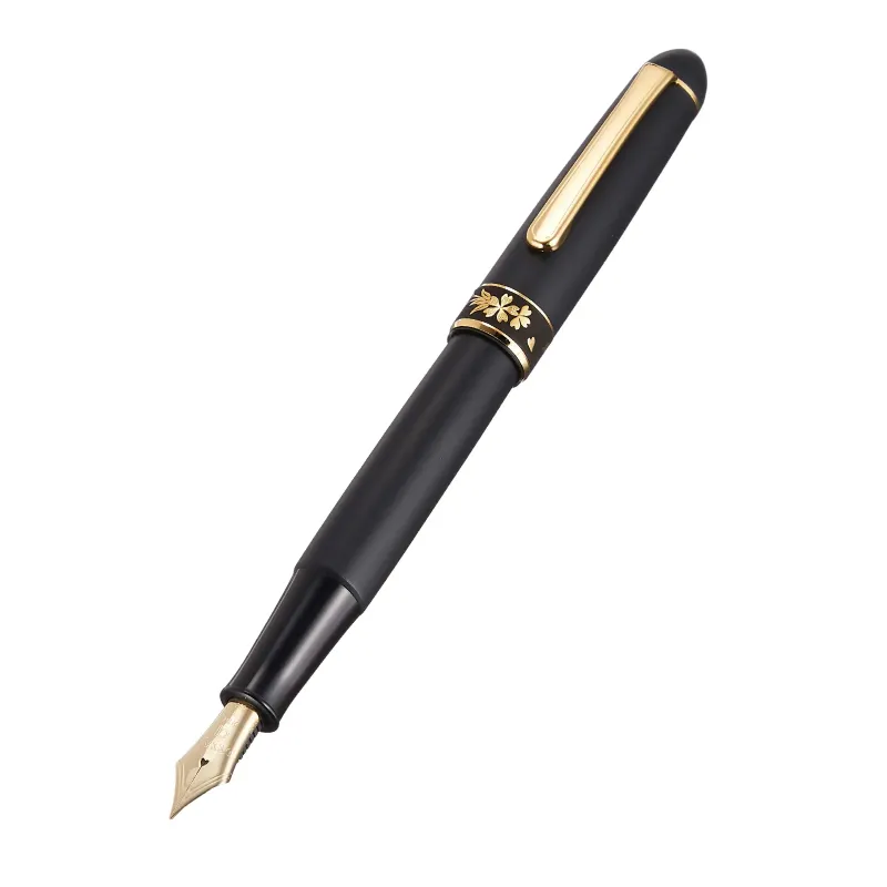 platinum higo zogan sakura fountain pen with cherry blossom ring