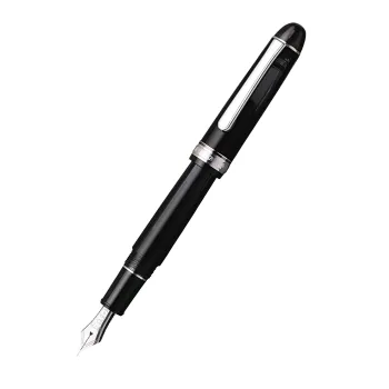 platinum 3776 black diamond rt fountain pen with rhodium trim