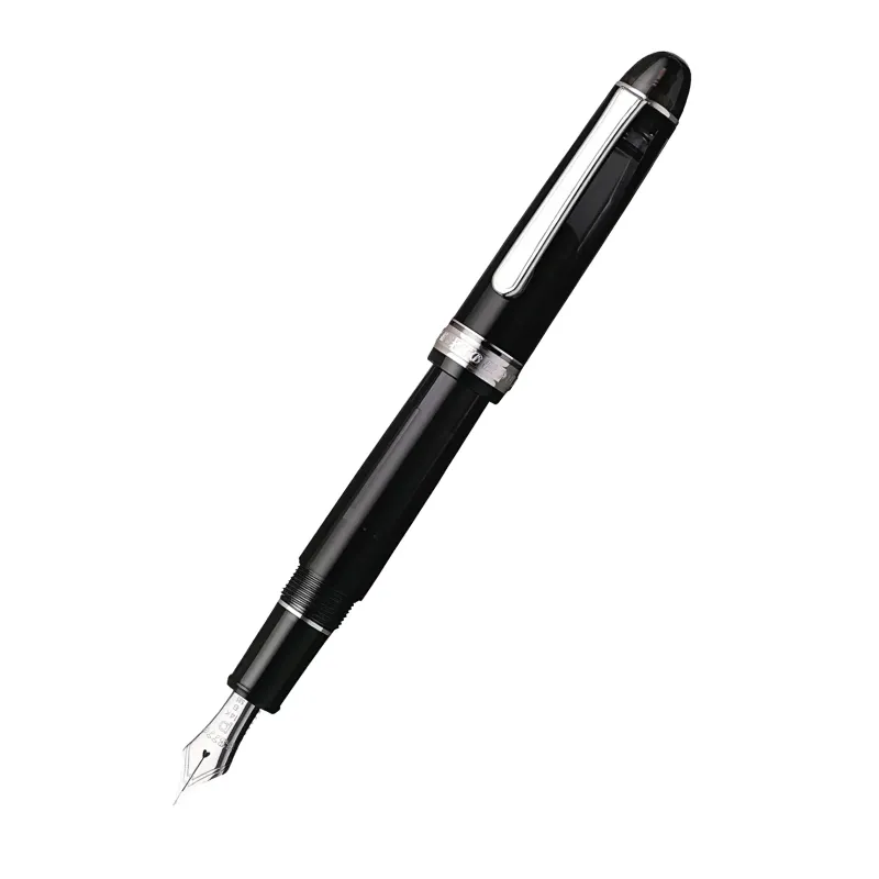 platinum 3776 black diamond rt fountain pen with rhodium trim