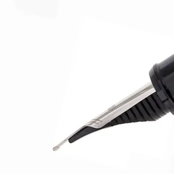 close-up of 14K gold rhodium-plated nib