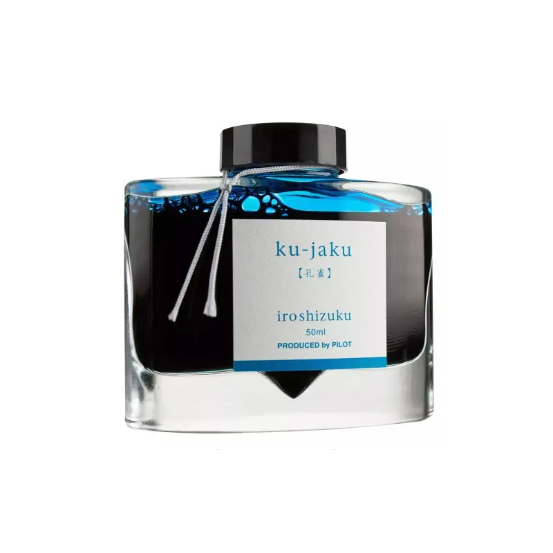pilot iroshizuku ku jaku 50 ml ink bottle on white background