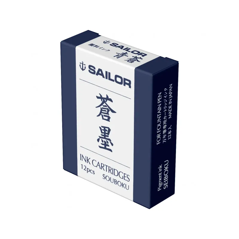 seiboku 12 Cartuchos Azul/Negro inviolable sailor tinta pluma