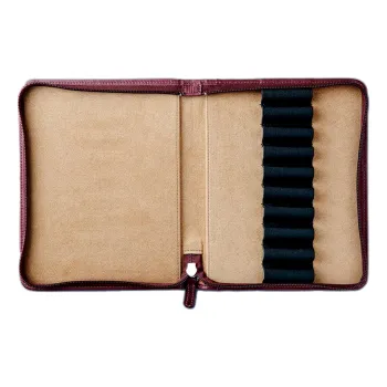 Nagasawa estuche estilográficas piel burdeos x10 grado kip