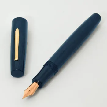 eboya natsume shinkai deep sea medium fountain pen uncapped showing the gold nib