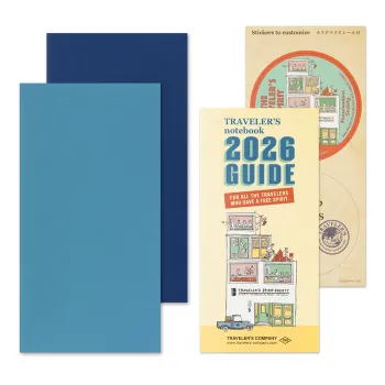 two dated 2026 booklets with the guide and two stickers