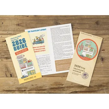 2026 weekly memo regular refill by traveler’s company on a wooden desk