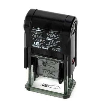 sello midori pintable con diez diseños de animales y bocadillos de cómic