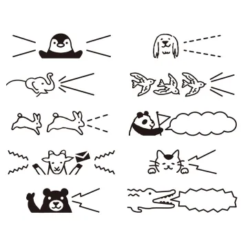 diez diseños de animales y bocadillos de cómic