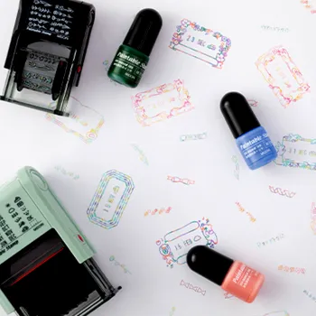 diferentes sellos estampados en distintos colores