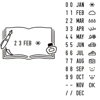 todos los ejemplos de estampación del sello de papelería midori