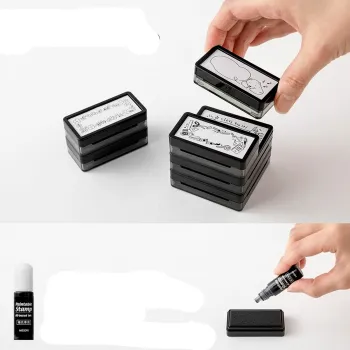 los sellos midori se pueden apilar y recargar con el recambio de tinta midori negro