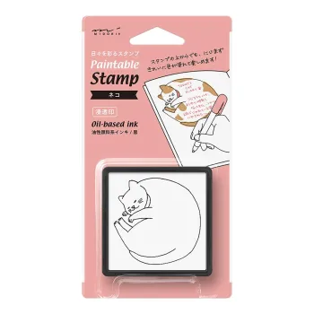 Midori Cat Paintable Stamp Pre-inked Large Size