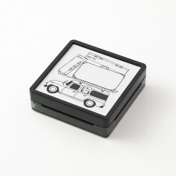 ide view of the midori going out pre-inked stamp