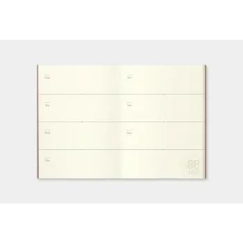 recambio agenda semanal pasaporte abierto mostrando vista de la semana