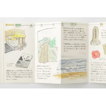 papel grueso acordeón regular con acuarela y dibujos en primer plano