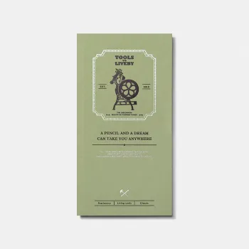 cuaderno tomoe river x tools to liveby con portada letterpress sobre fondo blanco