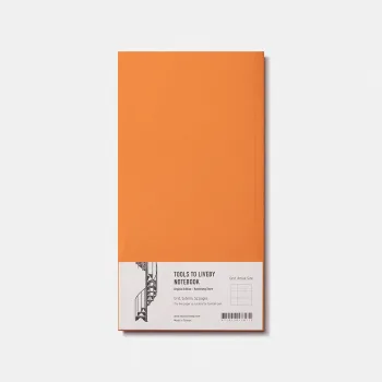 contraportada naranja del cuaderno cuadriculado escalera de tomoe river