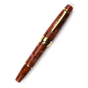 nagasawa 141st swell amber marble fountain pen in amber pattern