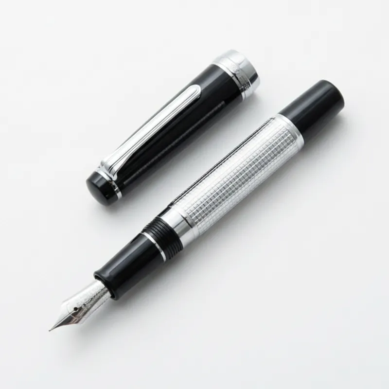 nagasawa engrave kou fountain pen opened on a white background