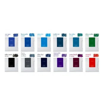 writing samples and different iroshizuku boxes