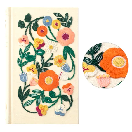 B6 Slim Midori Journal 5 years Embroidery Flower Beige