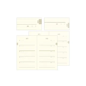 B6 Slim Midori Journal 5 Years Embroidery Flower Beige