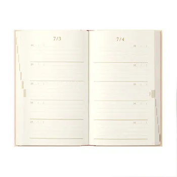 B6 Slim Midori Journal 5 Years Embroidery Flower Beige