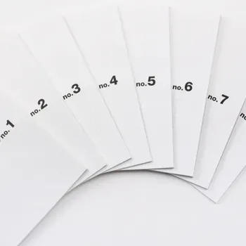 8 cuadernos cuadriculado kobeha recto  con ocho números, cada uno representa un tamaño de la cuadrícula