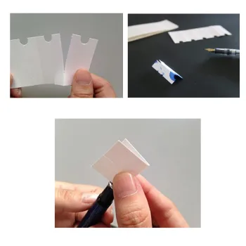 detalle de limpieza de plumín con papel suito