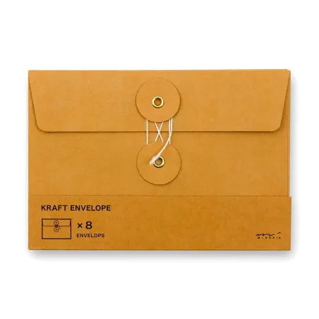 TRC Kraft Orange Envelope M Horizontal With String