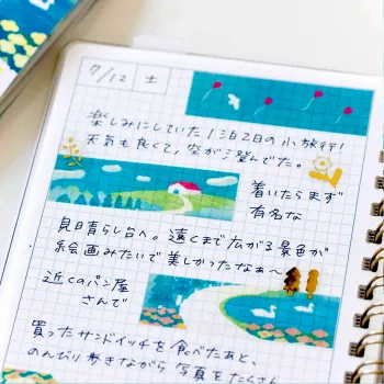 notebook with washi tapes