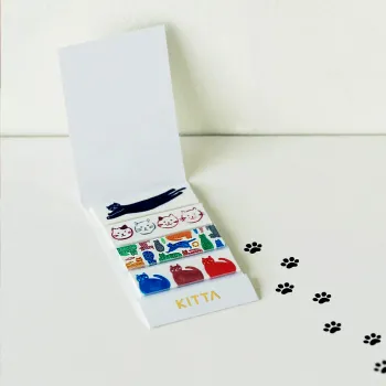 open kitta booklet showing pre cut washi tape sheets