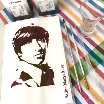 sailor manyo kuzu in a draw by inaki dema in a midori notebook