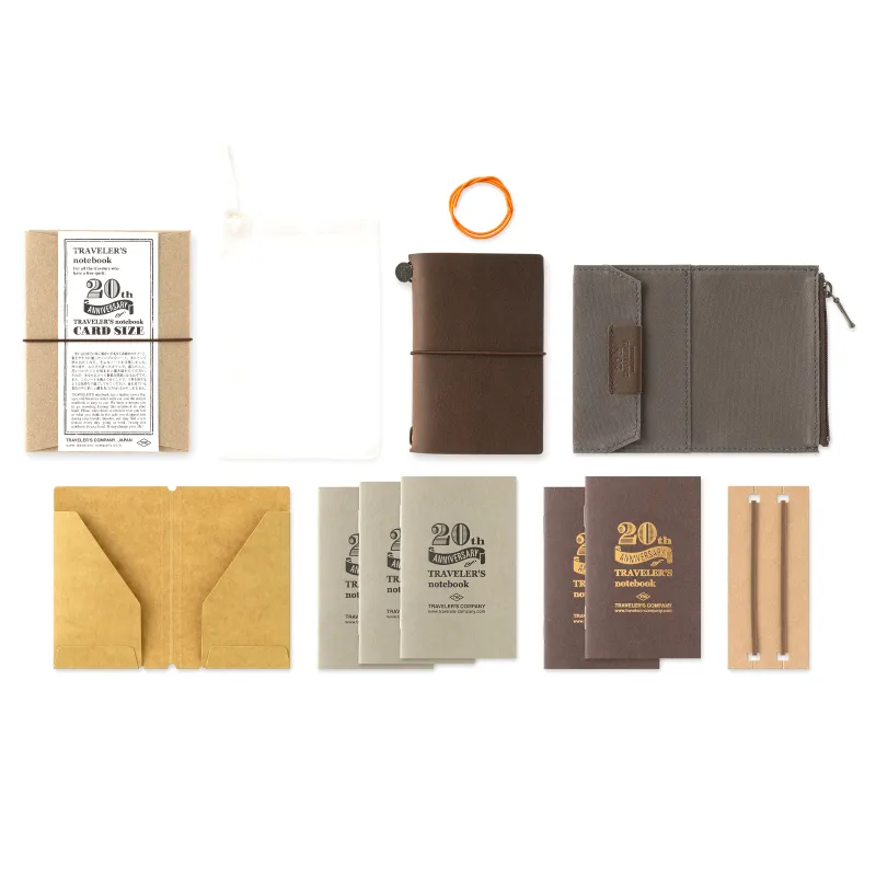 TRAVELERS notebook Card Size Brown 20th Anniversary Set