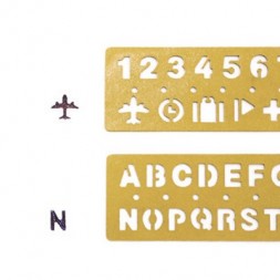 TRC Regla latón huecograbada alfabeto