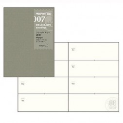 recambio 007 agenda semanal pasaporte cerrado y otro abierto debajo