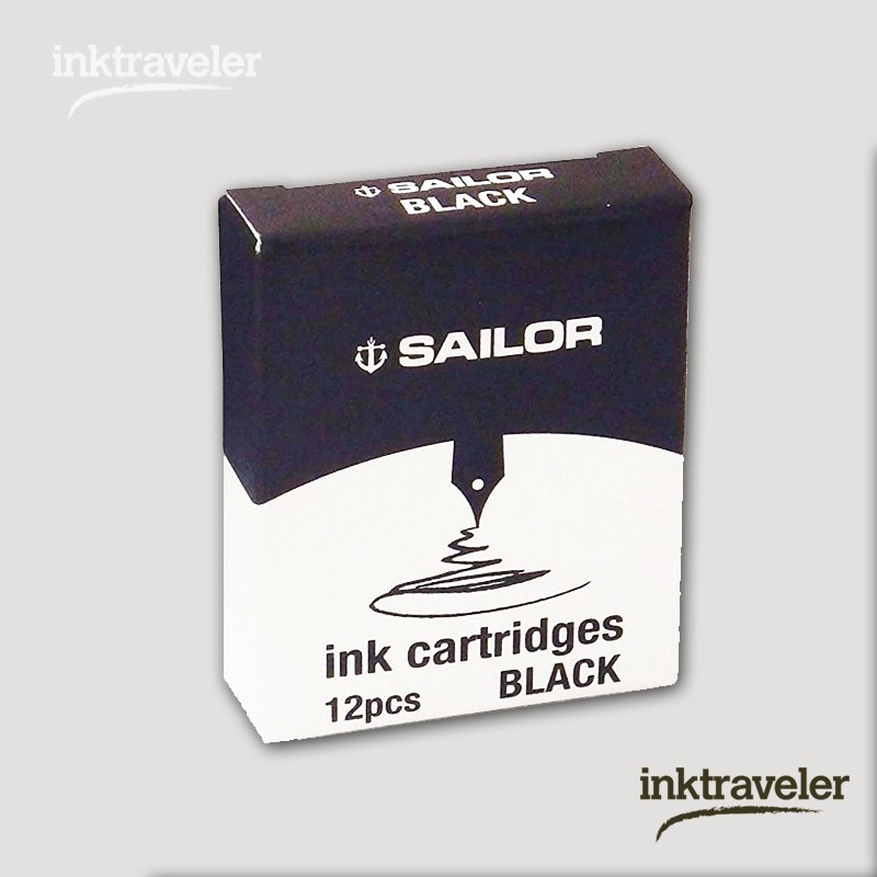 12 negro cartuchos sailor Jentle ink
