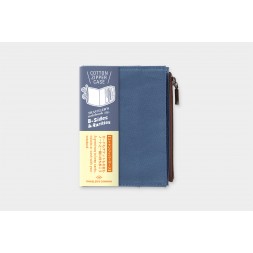 TRC funda de algodón cremallera azul tamaño pasaporte