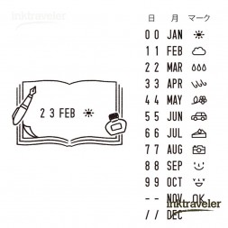 midori Paintable Rotating Date Stamp fountain pen