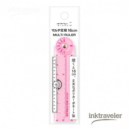midori Multi Ruler 16cm Pink