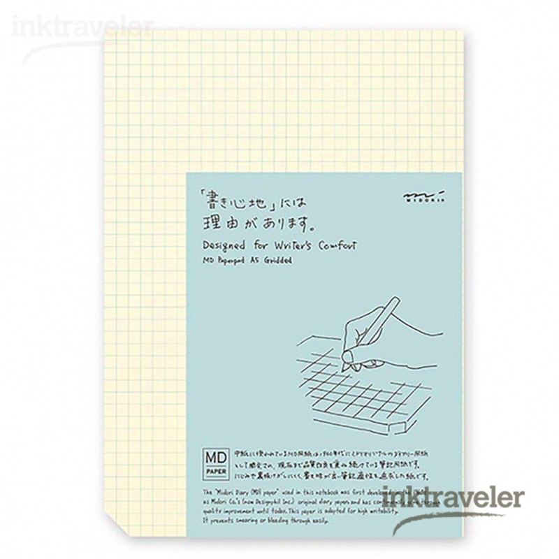 A5 Midori MD paper pad Gridded English Caption
