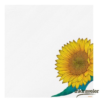 midori Letter Pad Iyo washi Foil-Stamping sunflower S2 135