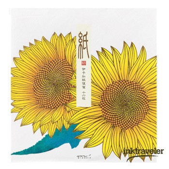 midori Letter Pad Iyo washi Foil-Stamping sunflower S2 135